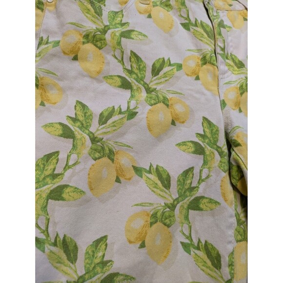 Talbots Signature Crop Lemon Print Pants sz 10 Casual Summer Vacation Sorrento - Picture 7 of 8